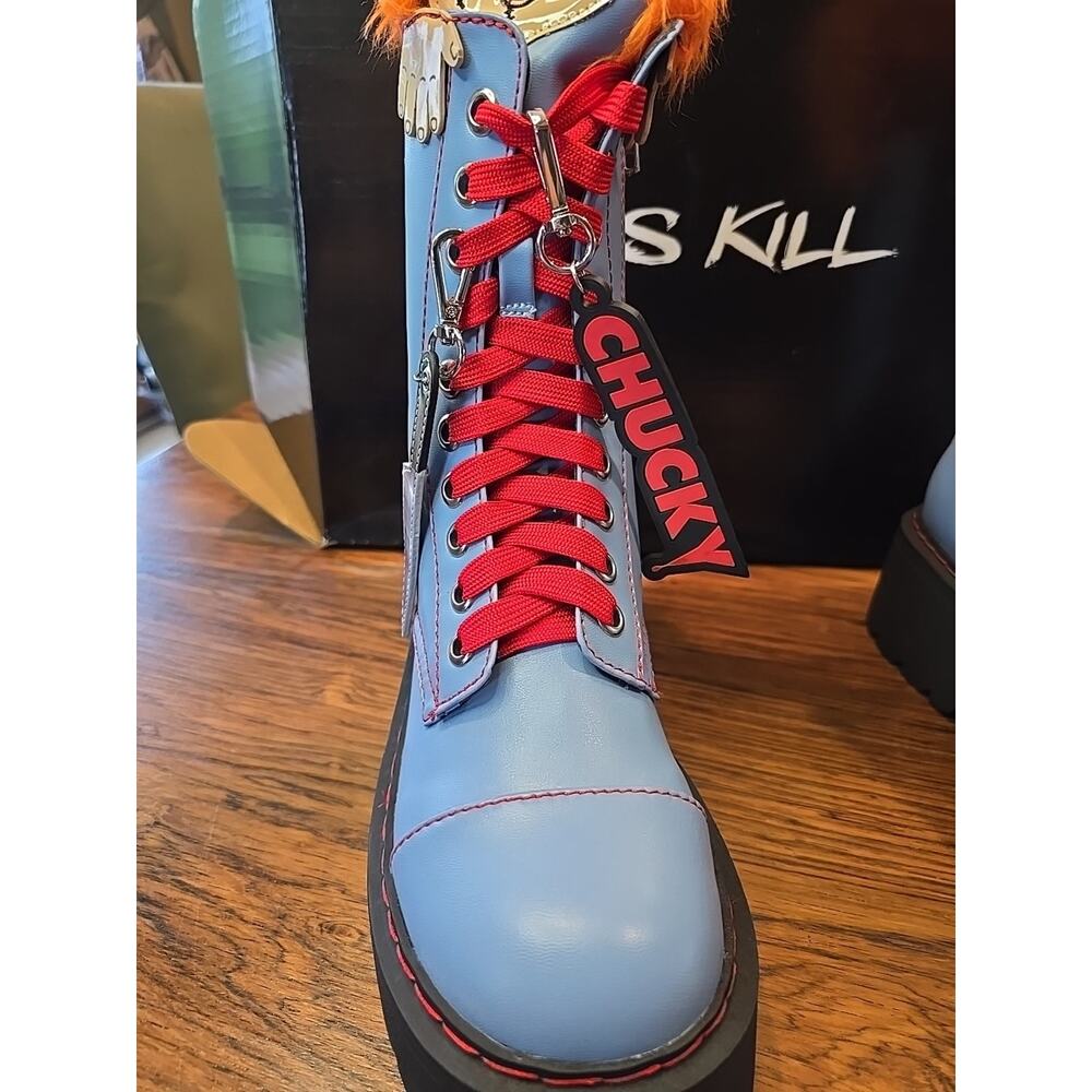 Dolls kill Chucky Platform Boots BRAND NEW 8m - Picture 3 of 16